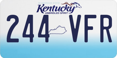 KY license plate 244VFR