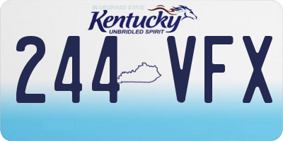 KY license plate 244VFX