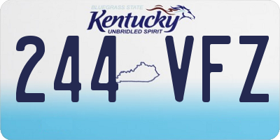 KY license plate 244VFZ