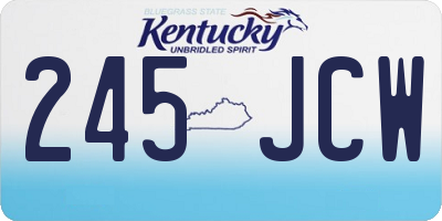 KY license plate 245JCW