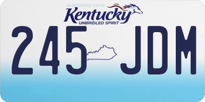 KY license plate 245JDM