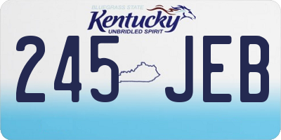 KY license plate 245JEB