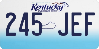 KY license plate 245JEF