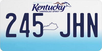 KY license plate 245JHN