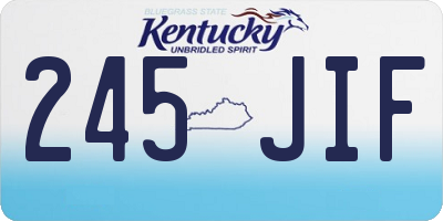 KY license plate 245JIF