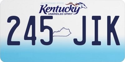 KY license plate 245JIK