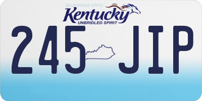 KY license plate 245JIP