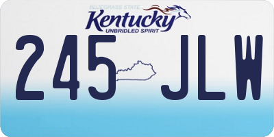 KY license plate 245JLW