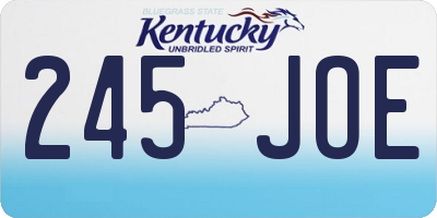 KY license plate 245JOE