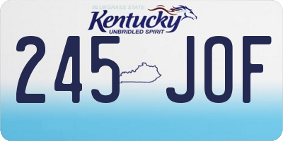 KY license plate 245JOF