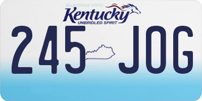 KY license plate 245JOG