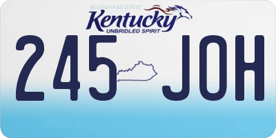 KY license plate 245JOH