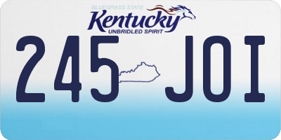 KY license plate 245JOI