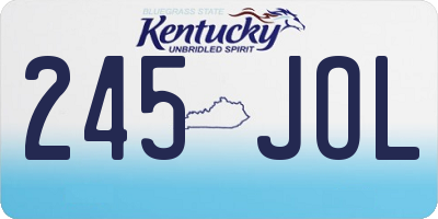 KY license plate 245JOL