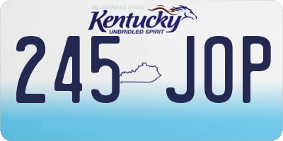 KY license plate 245JOP