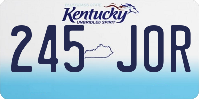 KY license plate 245JOR