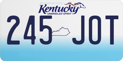 KY license plate 245JOT