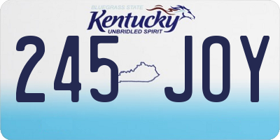 KY license plate 245JOY