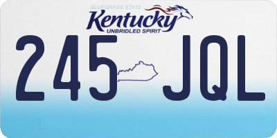 KY license plate 245JQL