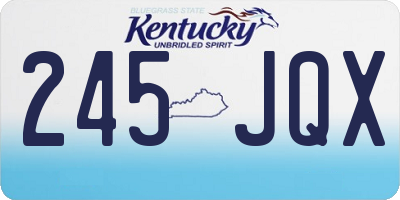KY license plate 245JQX