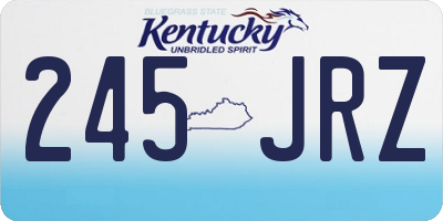 KY license plate 245JRZ