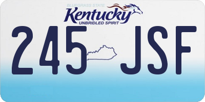 KY license plate 245JSF