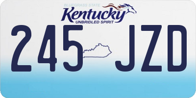 KY license plate 245JZD