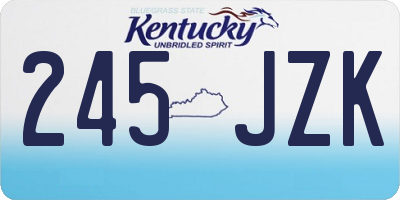KY license plate 245JZK
