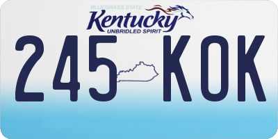 KY license plate 245KOK