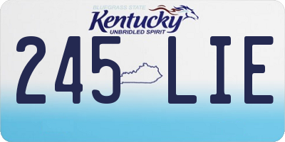 KY license plate 245LIE