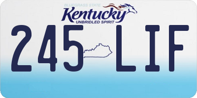 KY license plate 245LIF
