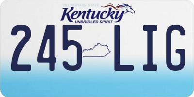 KY license plate 245LIG