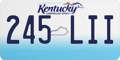 KY license plate 245LII