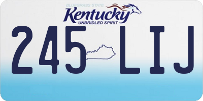 KY license plate 245LIJ