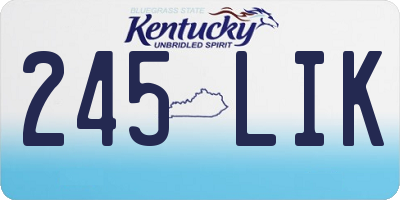 KY license plate 245LIK