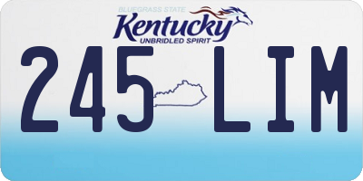 KY license plate 245LIM
