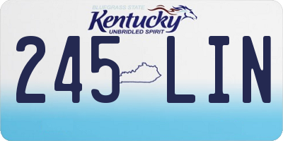 KY license plate 245LIN