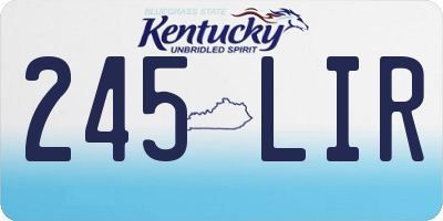 KY license plate 245LIR
