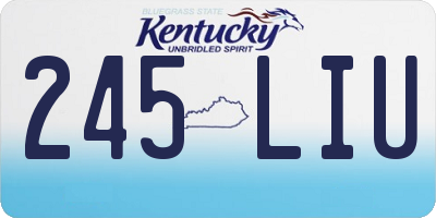 KY license plate 245LIU
