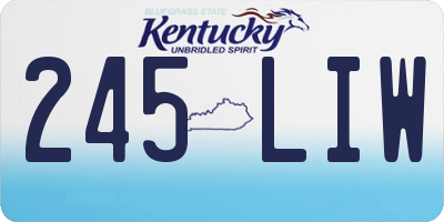 KY license plate 245LIW