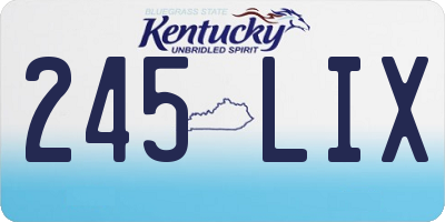 KY license plate 245LIX