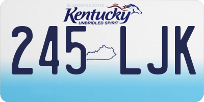 KY license plate 245LJK