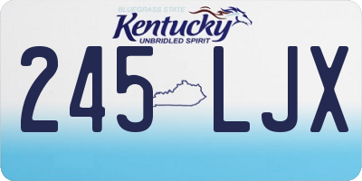 KY license plate 245LJX
