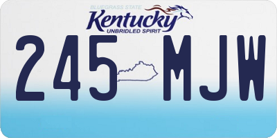 KY license plate 245MJW