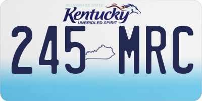 KY license plate 245MRC