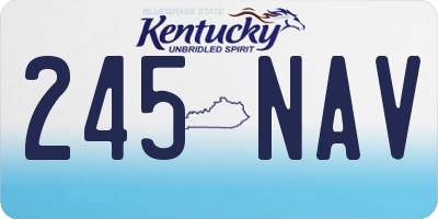 KY license plate 245NAV
