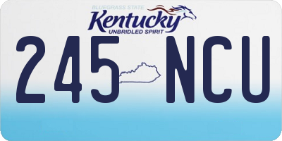 KY license plate 245NCU