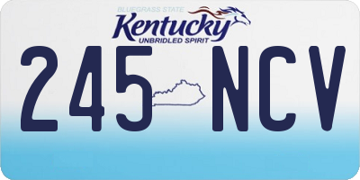 KY license plate 245NCV