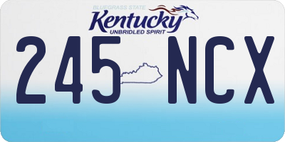 KY license plate 245NCX