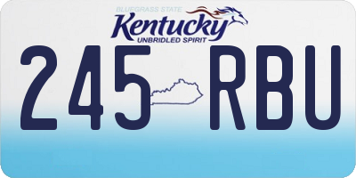 KY license plate 245RBU